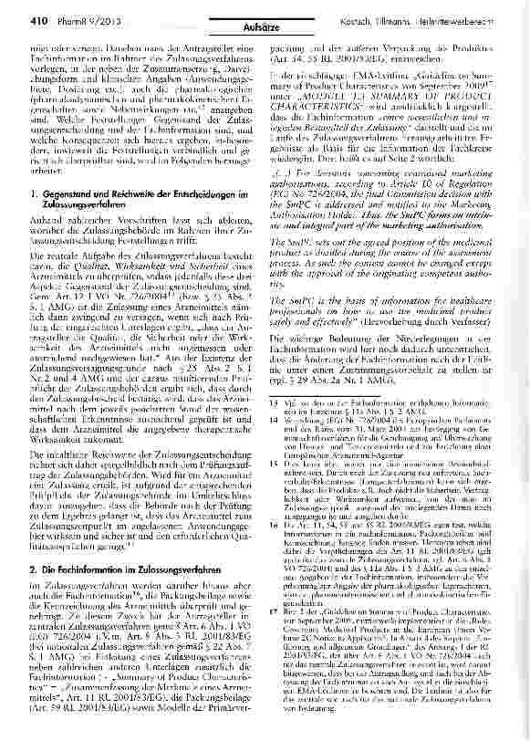Vorschauseite 3: Bedeutung der Feststellungen im Zulassungsverfahren und in der Fachinformation für das Heilmittelwerberecht