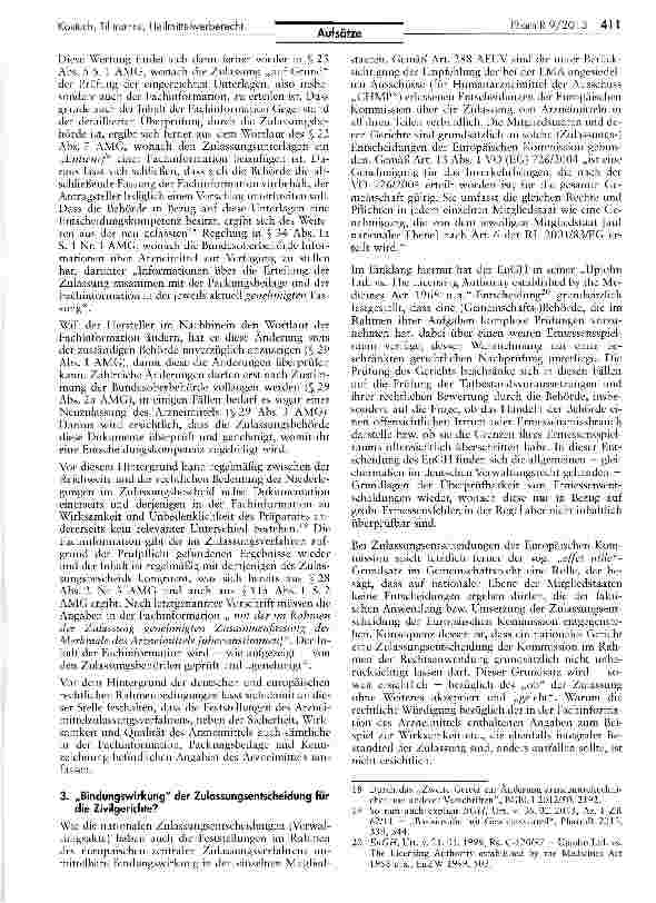 Vorschauseite 4: Bedeutung der Feststellungen im Zulassungsverfahren und in der Fachinformation für das Heilmittelwerberecht