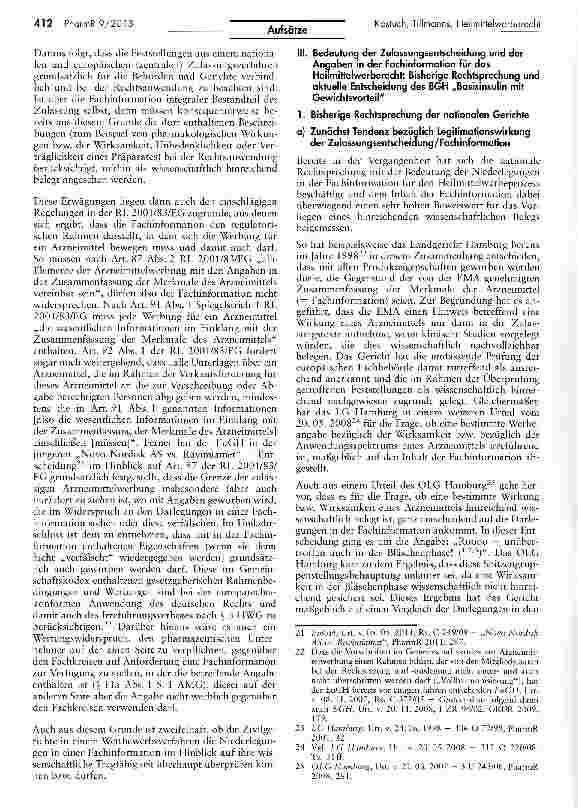 Vorschauseite 5: Bedeutung der Feststellungen im Zulassungsverfahren und in der Fachinformation für das Heilmittelwerberecht