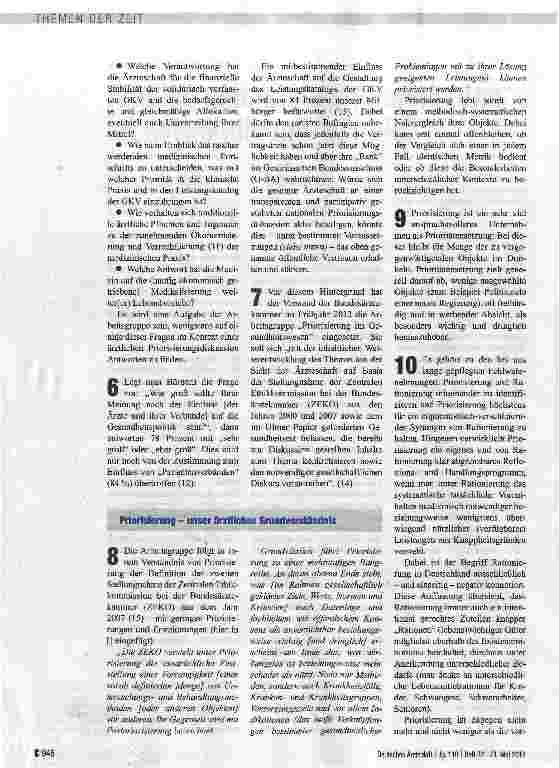 Vorschauseite 3: Arztlich unterstützte Priorisierung ist notwendig und hilfreich