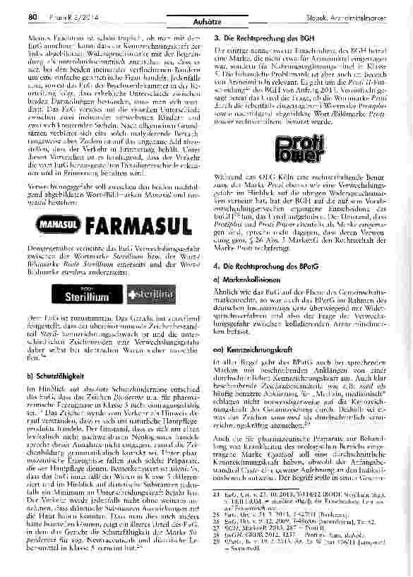 Vorschauseite 4: Die Entscheidungspraxis zu Arzneimittelmarken im Jahr 2013