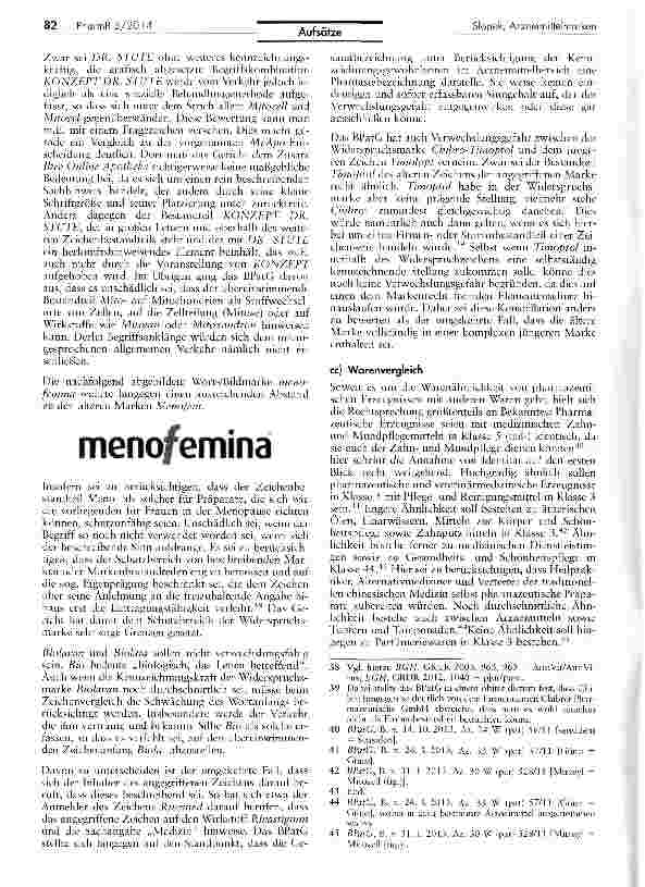 Vorschauseite 6: Die Entscheidungspraxis zu Arzneimittelmarken im Jahr 2013