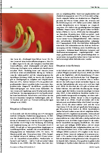 Vorschauseite 2: Advanced Practice Nursing im deutschsprachigen Raum