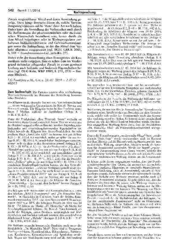 Vorschauseite 2: Abgrenzung Arzneimittel/Kosmetika LFGB § 2 V; AMG § 1 I Nr. 1