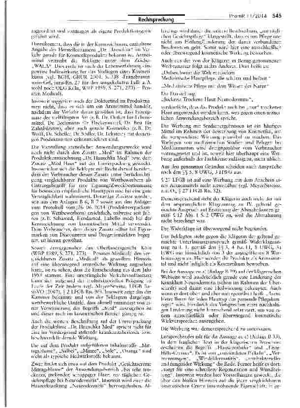 Vorschauseite 5: Abgrenzung Arzneimittel/Kosmetika LFGB § 2 V; AMG § 1 I Nr. 1