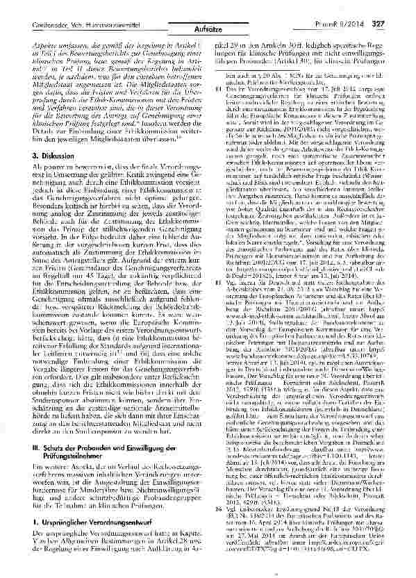 Vorschauseite 3: Ausgewählte rechtliche Aspekte bei klinischen Prüfungen mit Humanarzneimitteln nach der neuen EU-Verordnung