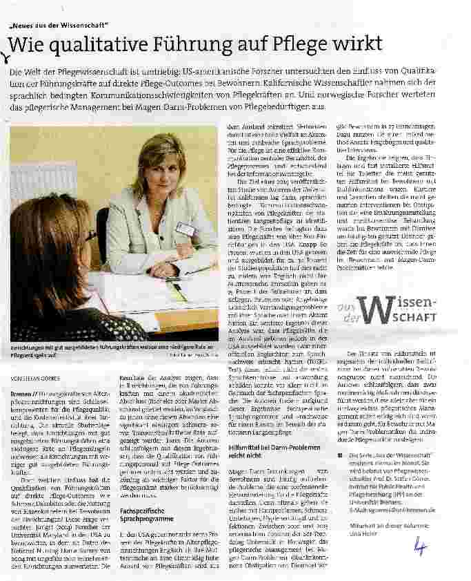 Vorschauseite 1: Wie qualitative Führung auf Pflege wirkt