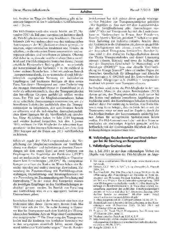Vorschauseite 2: Aktuelle Entwicklungen und Themenfelder im Bereich derPharma-Selbstkontrolle
