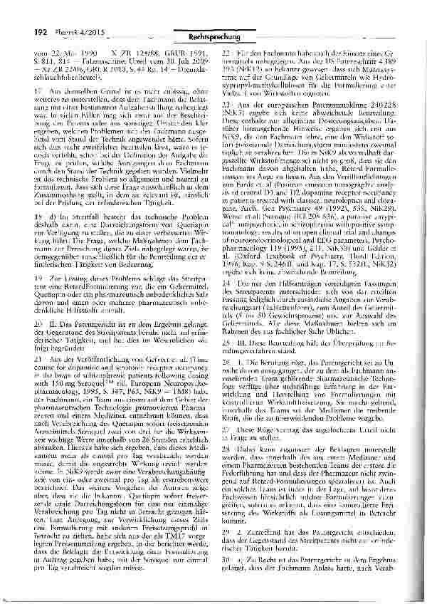 Vorschauseite 3: Definition des technischen Problems der Erfindung — Retard-Formulierung mit dem Wirkstoff Quetiapin