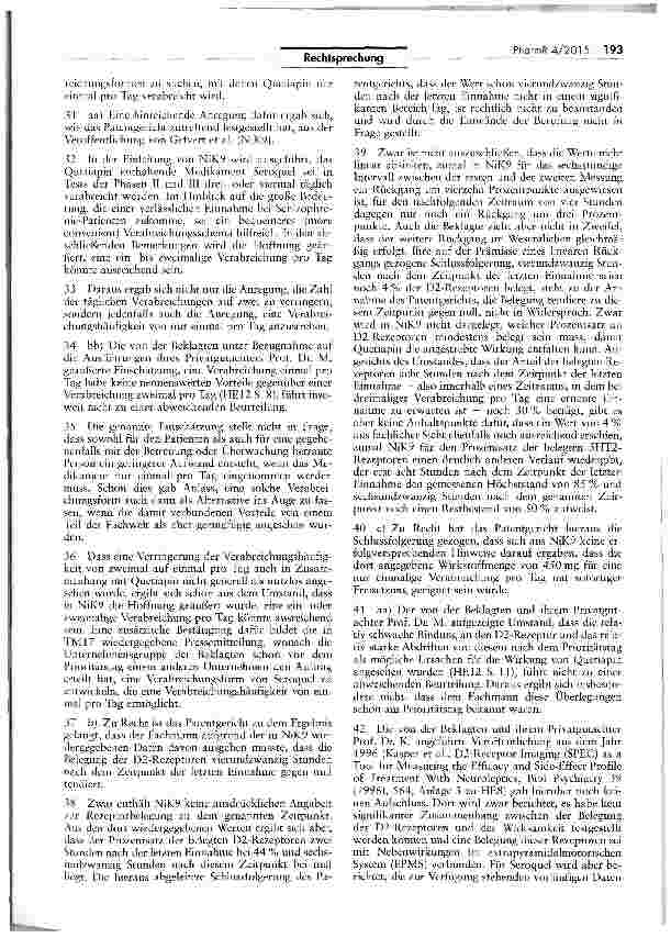 Vorschauseite 4: Definition des technischen Problems der Erfindung — Retard-Formulierung mit dem Wirkstoff Quetiapin