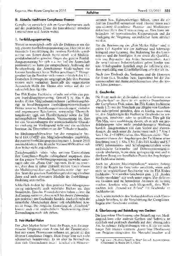 Vorschauseite 3: Healthcare Compliance 2015