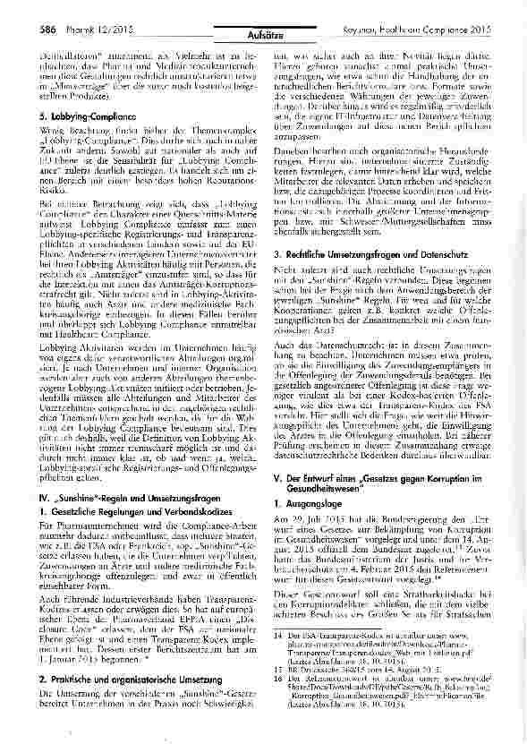 Vorschauseite 4: Healthcare Compliance 2015