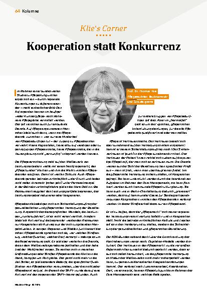 Vorschauseite 1: Kooperation statt Konkurrenz