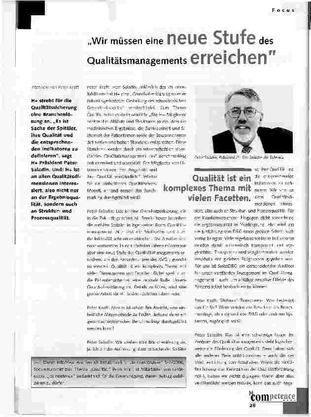 Vorschauseite 1: Wir müssen eine neue Stufe des Qualitätsmanagements erreichen