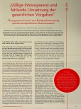 Vorschauseite 2: Völlige Intransparenz und fehlende Umsetzung der gesetzlichen Vorgaben