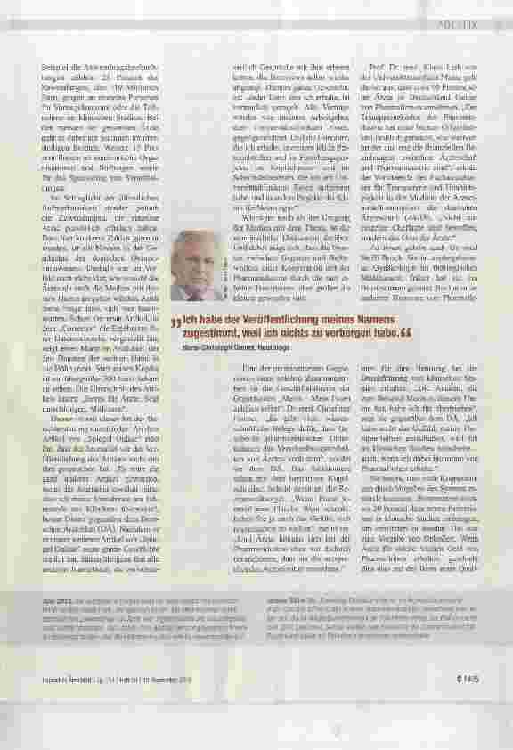 Vorschauseite 2: Disput um Pharmagelder