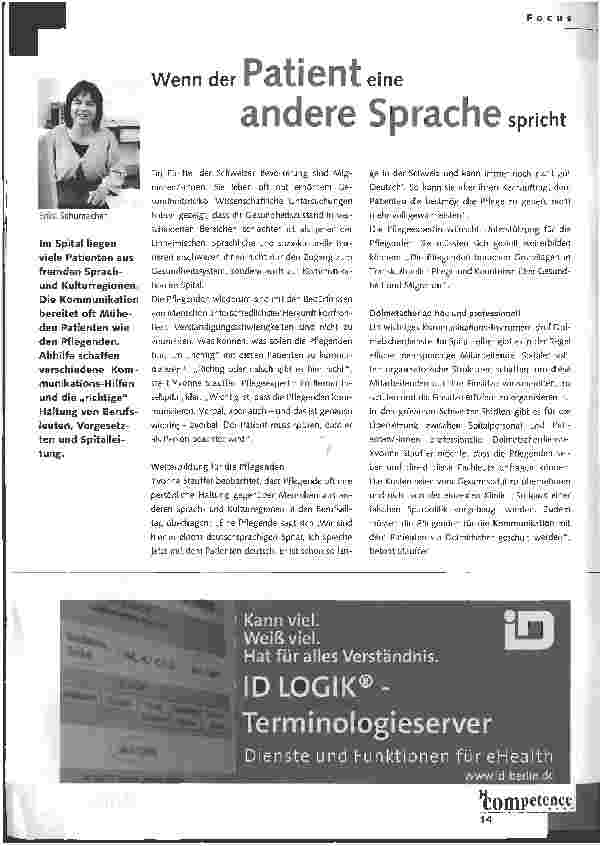 Vorschauseite 1: Wenn der Patient eine andere Sprache spricht
