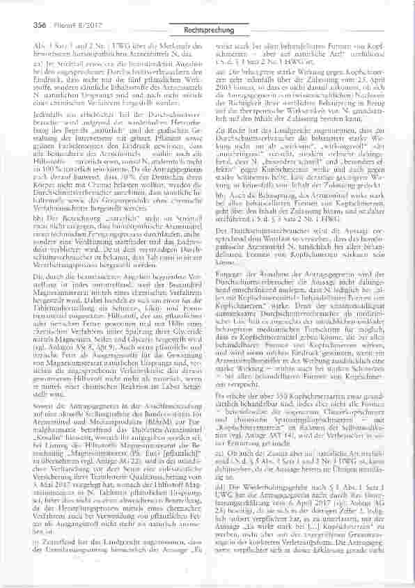 Vorschauseite 4: Irreführende Werbung für homöopathisches Kopfschmerzmittel (umfassende Wirkung)