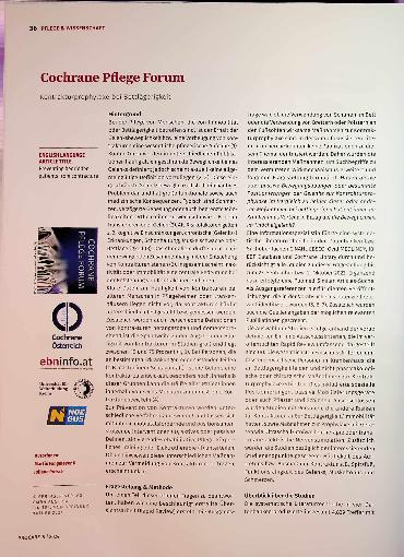 Vorschauseite 1: Cochrane Pflege Forum Kontrakturprophylaxe bei Bettlägerigkeit