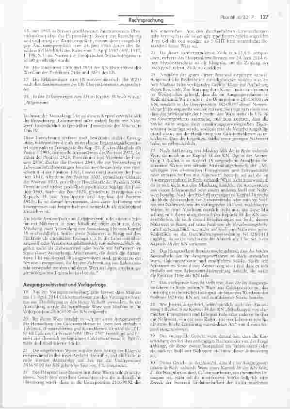 Vorschauseite 3: Zolltarifrechtliche Einordnung von Calciumcarbonat-Tabletten