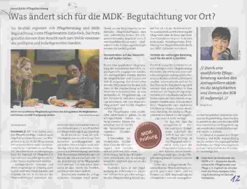 Vorschauseite 1: Was ändert sich für die MDK- Begutachtung vor Ort?