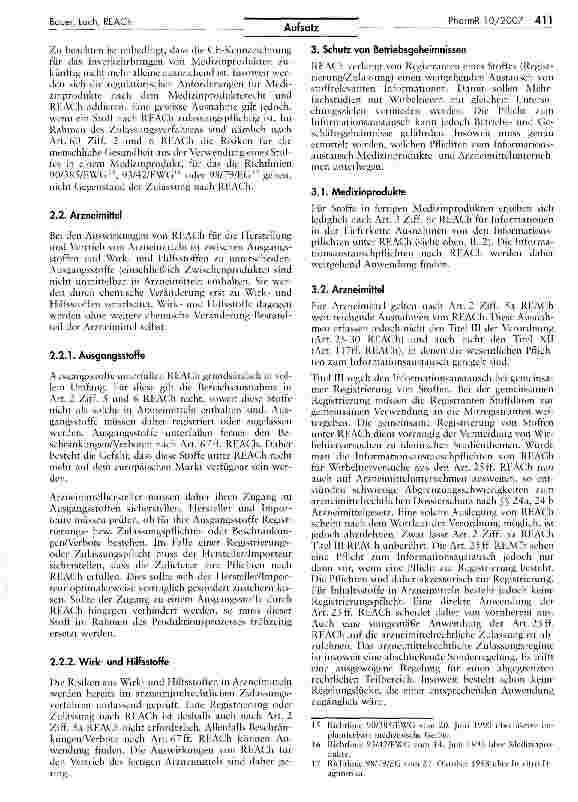 Vorschauseite 4: REACh: Praktische Auswirkungen für Arzneimittel und Medizinprodukte