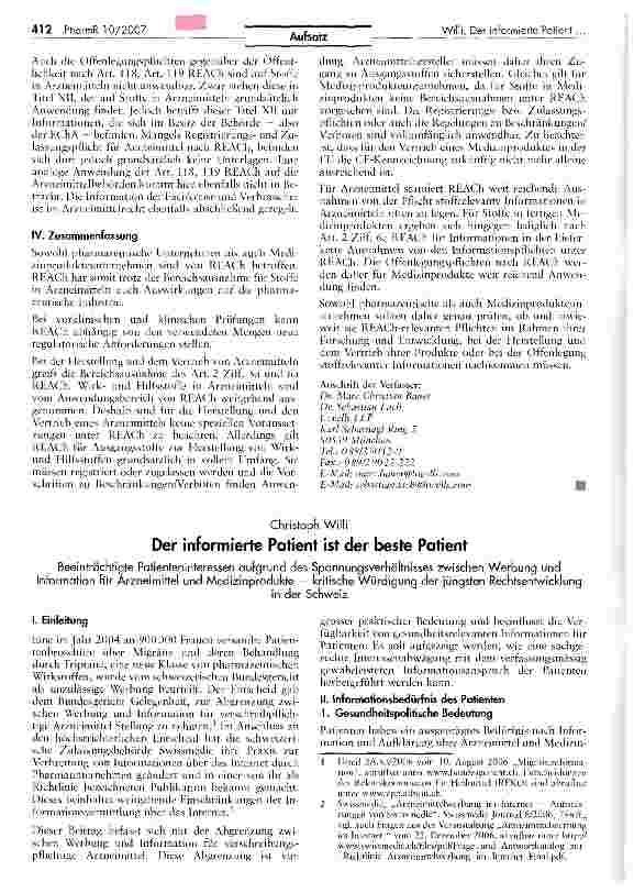 Vorschauseite 5: REACh: Praktische Auswirkungen für Arzneimittel und Medizinprodukte