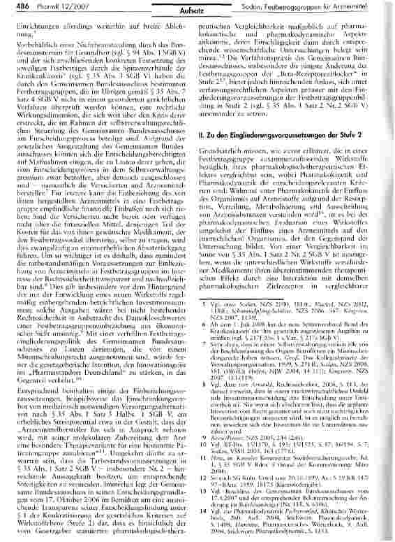 Vorschauseite 2: Verfassungsrechtliche Probleme bei der Bildung von Festbetragsgruppen für Arzneimittel