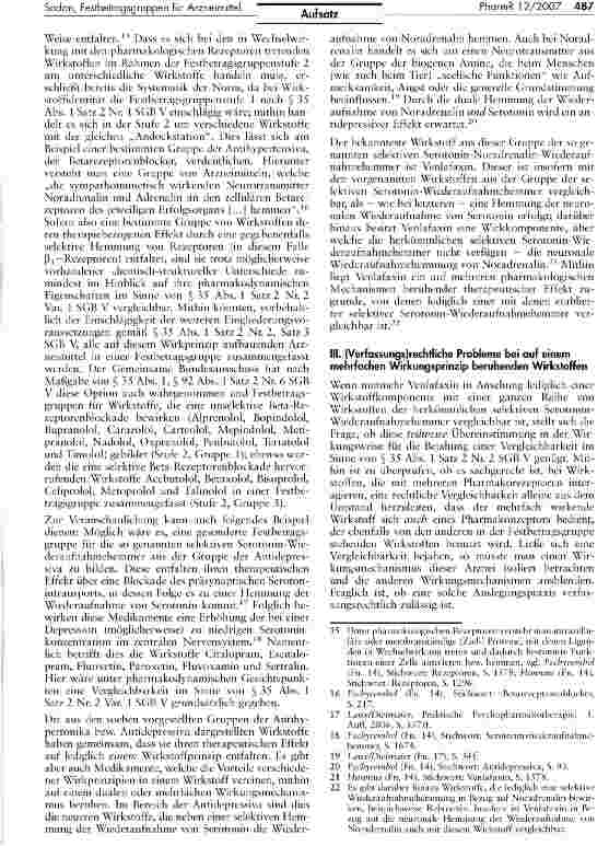Vorschauseite 3: Verfassungsrechtliche Probleme bei der Bildung von Festbetragsgruppen für Arzneimittel