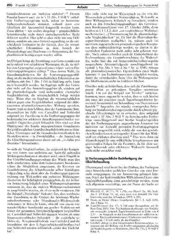 Vorschauseite 6: Verfassungsrechtliche Probleme bei der Bildung von Festbetragsgruppen für Arzneimittel