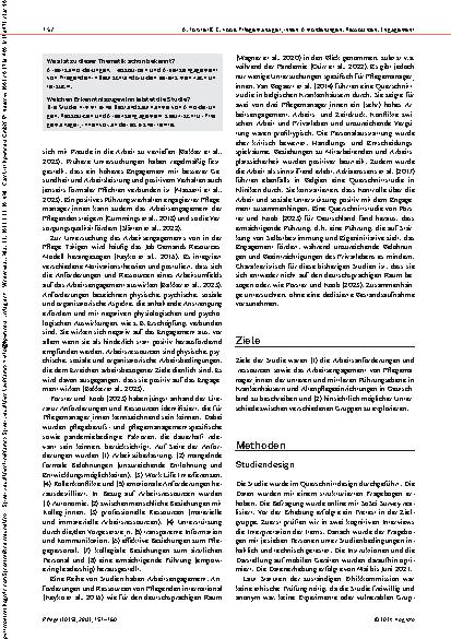Vorschauseite 2: Anforderungen, Ressourcen und Arbeitsengagement von Pflegemanager_innen der unteren und mittleren Ebene