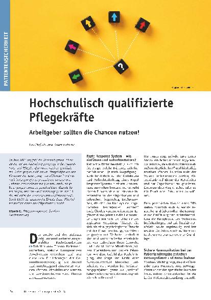 Vorschauseite 1: Hochschulisch qualifizierte Pflegekräfte: Arbeitgeber sollten die Chancen nutzen!