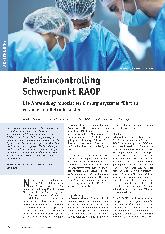 Vorschauseite 1: Medizincontrolling Schwerpunkt RAOP Die Anwendung robotischer Chirurgiesysteme führt zu veränderten Betriebskosten.
