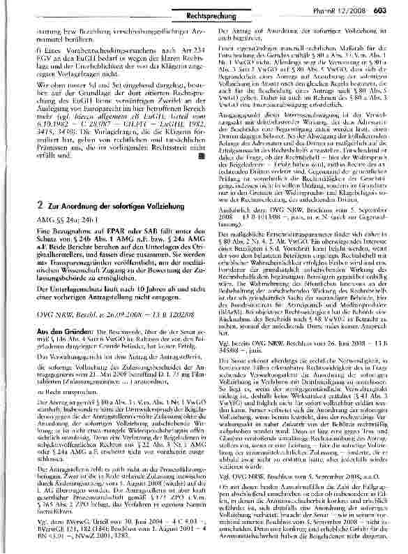 Vorschauseite 1: Zur Anordnung der sofortigen Vollziehung