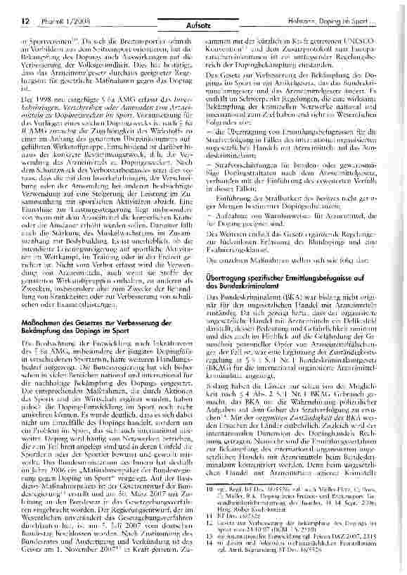 Vorschauseite 2: Verbesserung der Bekämpfung des Dopings im Sport durch Fortentwicklung des Arzneimittelrechts