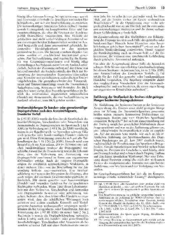 Vorschauseite 3: Verbesserung der Bekämpfung des Dopings im Sport durch Fortentwicklung des Arzneimittelrechts