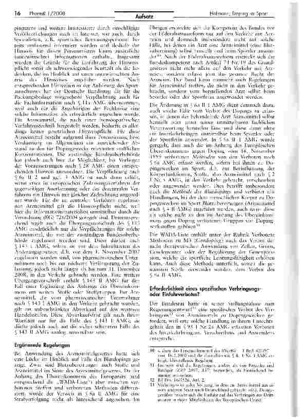Vorschauseite 6: Verbesserung der Bekämpfung des Dopings im Sport durch Fortentwicklung des Arzneimittelrechts