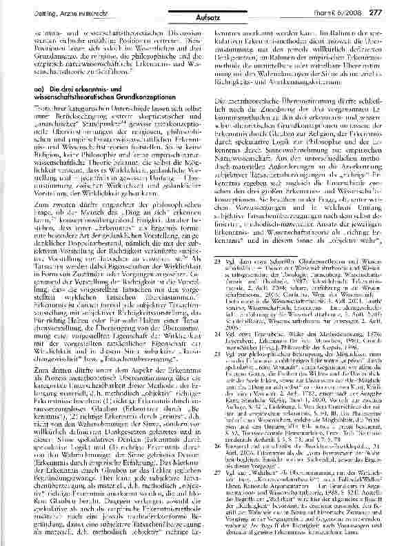 Vorschauseite 5: Wissenschaftlichkeit im Arzneimittelrecht- — Zum Begriff des jeweils gesicherten Standes der wissenschaftlichen Erkenntnisse — (Teil 1)