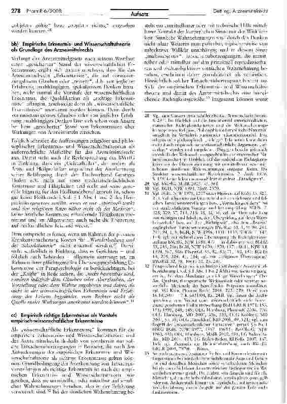 Vorschauseite 6: Wissenschaftlichkeit im Arzneimittelrecht- — Zum Begriff des jeweils gesicherten Standes der wissenschaftlichen Erkenntnisse — (Teil 1)