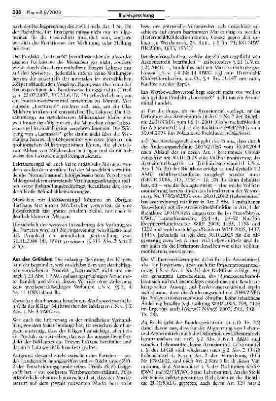 Vorschauseite 3: Abgrenzung Arzneimittel/Lebensmittel - Lactrase