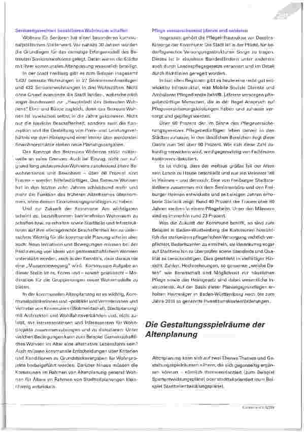 Vorschauseite 4: Alternde StädteAltenplanung - eine Herausforderung auf dem Weg in die kommunale Zukunft