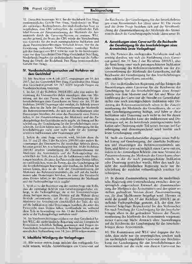 Vorschauseite 5: Inverkehrbringen von Generika und Carve-out-Regelung