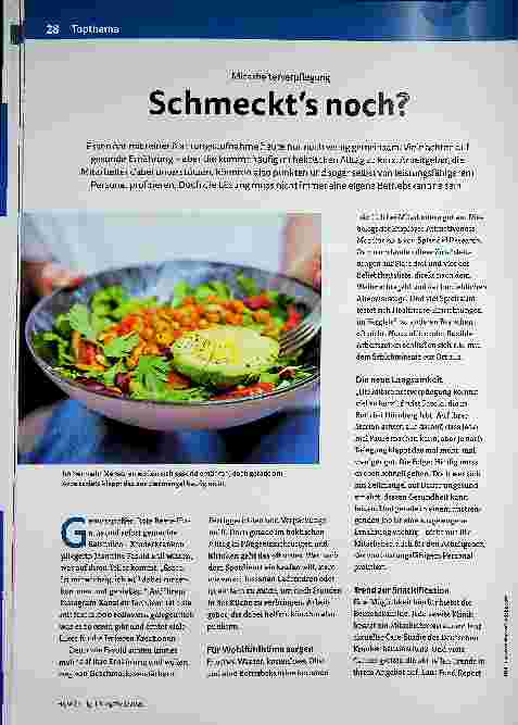 Vorschauseite 1: Mitarbeiterverpflegung Schmeckt s noch?