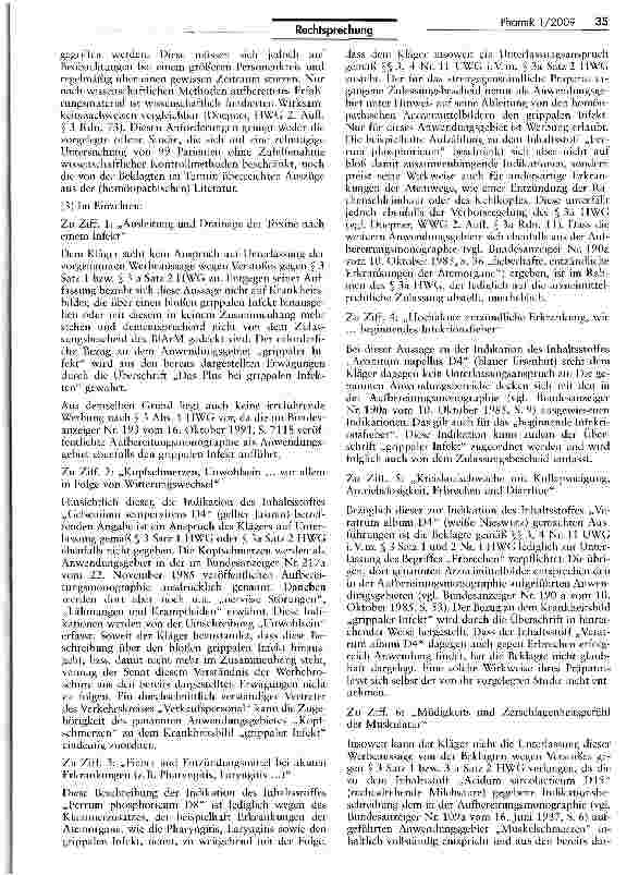 Vorschauseite 4: Unzulässige Irreführung, wenn die Bewerbung eines Arzneimittels unzutreffend den Eindruck hervorruft, dass dessen Wirksamkeit unumstritten sei UWG §§4 Nr 11, 12 II; HWG §§ 3, 3a