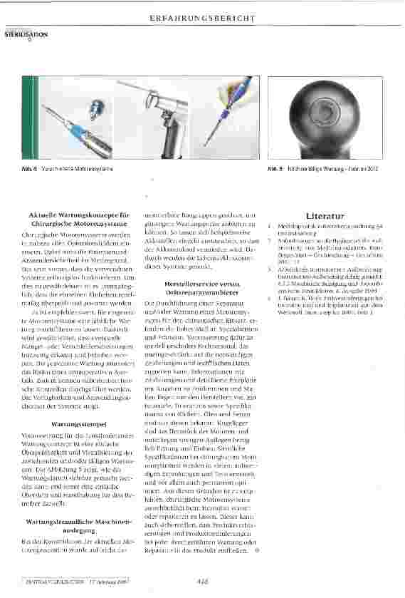 Vorschauseite 3: Einfluss der Aufbereitung auf die Entwicklung von chirurgischen Motorensystemen