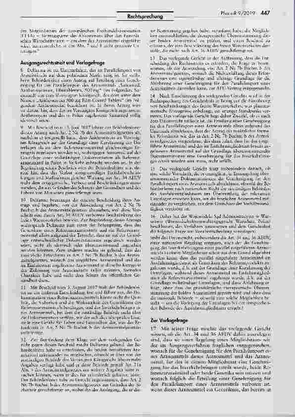 Vorschauseite 2: Parallelimport von Arzneimitteln