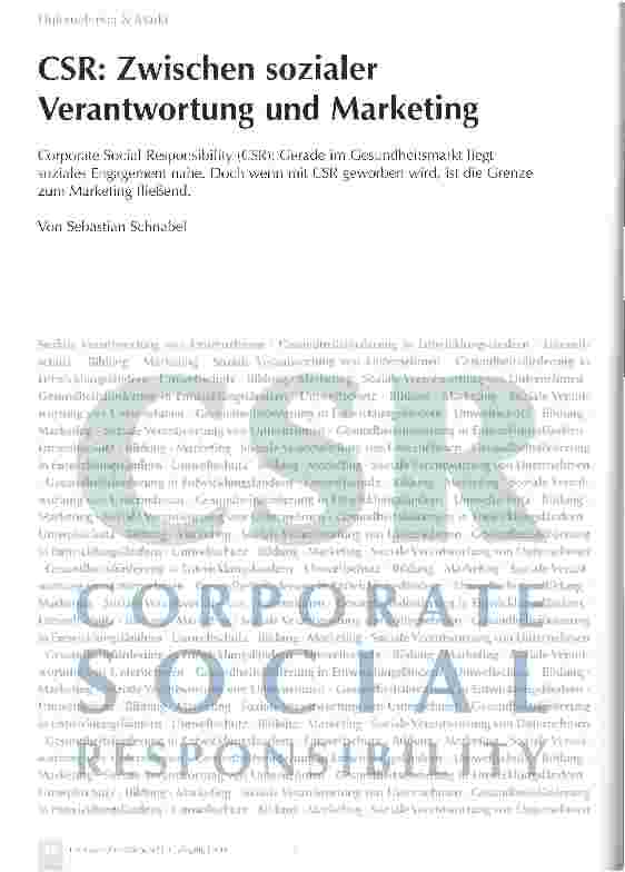 Vorschauseite 1: CSR: Zwischen sozialer Verantwortung und Marketing