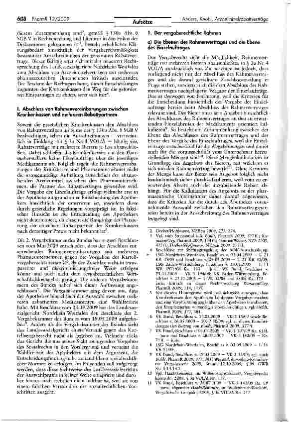 Vorschauseite 2: Arzneimittelrabattverträge mit mehreren pharmazeutischen Unternehmen — Verläuft die Schnittstelle von Sozialund Vergaberecht durch die Apotheke?