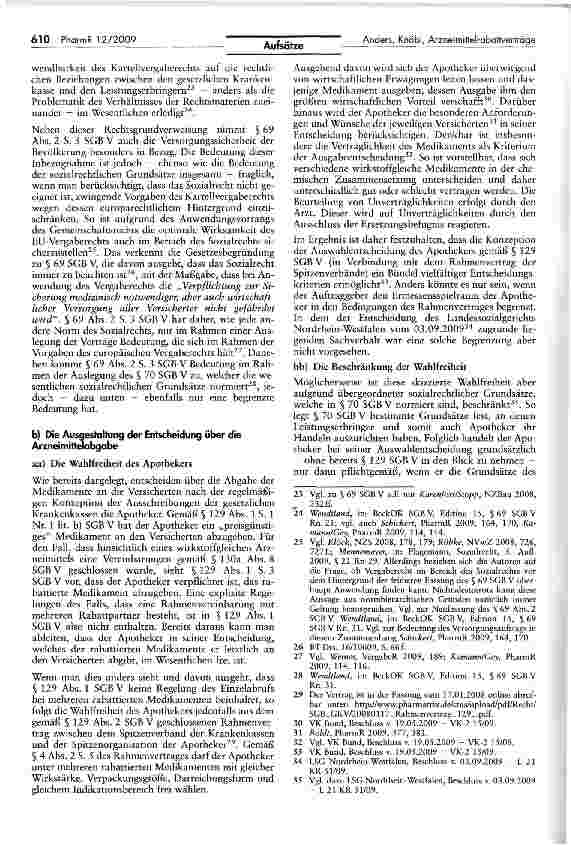 Vorschauseite 4: Arzneimittelrabattverträge mit mehreren pharmazeutischen Unternehmen — Verläuft die Schnittstelle von Sozialund Vergaberecht durch die Apotheke?