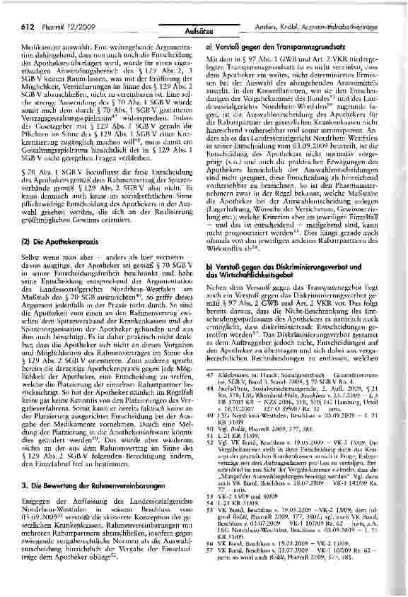 Vorschauseite 6: Arzneimittelrabattverträge mit mehreren pharmazeutischen Unternehmen — Verläuft die Schnittstelle von Sozialund Vergaberecht durch die Apotheke?
